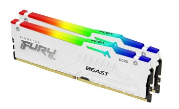 KINGSTON 32GB 6000MT/s DDR5 CL30 DIMM Kit of 2 FURY Beast White RGB EXPO